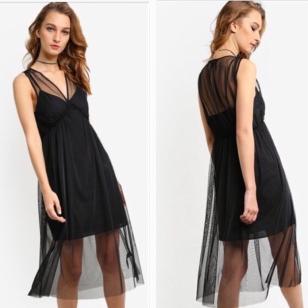 Topshop Tulle Midi Dress